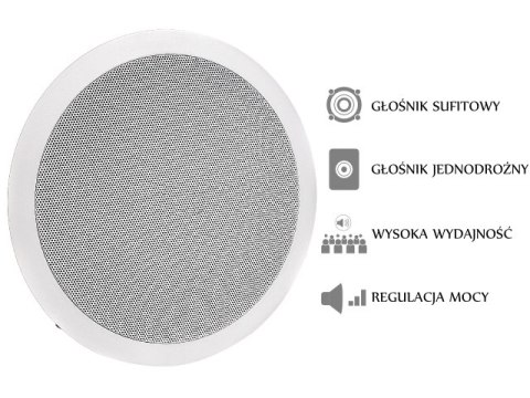 GŁOŚNIK SUFITOWY PA HQM-SO615 6W 100V BIAŁY GŁOŚNIK SUFITOWY PA HQM-SO615 6W 100V BIAŁY
