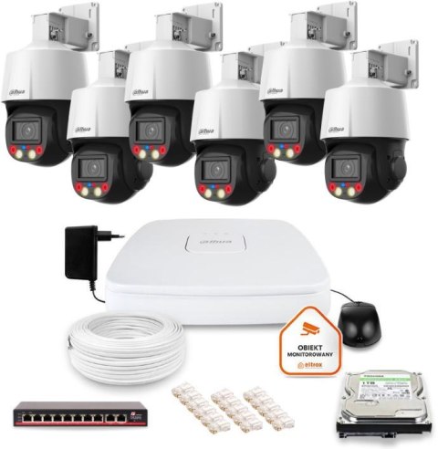 Zestaw monitoringu IP Dahua 6 kamer obrotowych 4MPx dysk