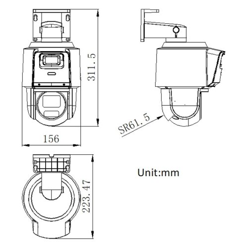 KAMERA IP SZYBKOOBROTOWA DS-2SE3C410MWG-E/14(2.8MM) TandemVu - 3.7 Mpx 5.76 ... 57.6 mm Hikvision