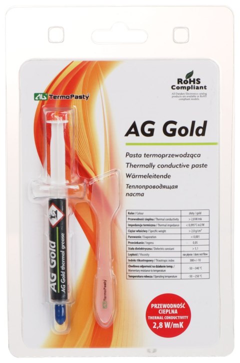 PASTA TERMOPRZEWODZĄCA AG-GOLD/3G 3 g AG TERMOPASTY PASTA TERMOPRZEWODZĄCA AG-GOLD/3G 3 g AG TERMOPASTY