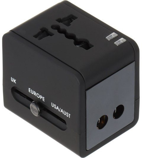 UNIWERSALNA PRZEJŚCIÓWKA SIECIOWA Z ZASILACZEM USB ASP-100/230V+USB