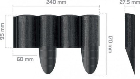 PALISADA OGRODOWA ECO 2,4M ANTRACYTOWA CELL-FAST PALISADA OGRODOWA ECO 2,4M ANTRACYTOWA CELL-FAST