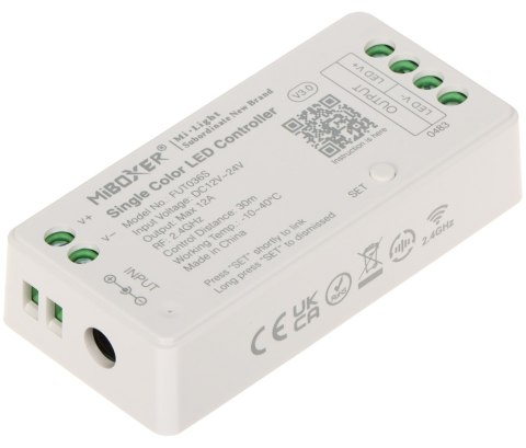 STEROWNIK OŚWIETLENIA LED FUT036S 2.4 GHz, MONO 12 ... 24 V DC MiBOXER / Mi-Light STEROWNIK OŚWIETLENIA LED FUT036S 2.4 GHz, MONO 12 ... 24 V DC MiBOXER / Mi-Light
