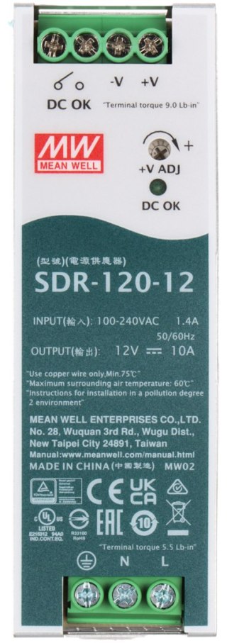 ZASILACZ IMPULSOWY SDR-120-12 MEAN WELL