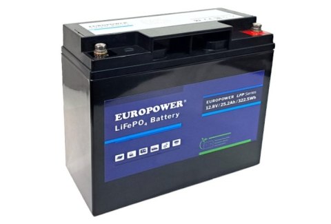 AKUMULATOR 12.8V/25AH/LIFEPO4-EP EUROPOWER AKUMULATOR 12.8V/25AH/LIFEPO4-EP EUROPOWER