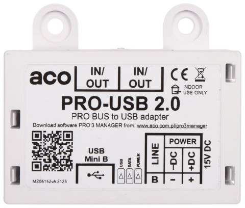 INTERFEJS PROGRAMOWANIA DOMOFONÓW PRO-USB/2.0 ACO