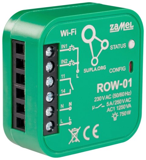 INTELIGENTNY PRZEŁĄCZNIK ROW-01 Wi-Fi 230 V AC ZAMEL INTELIGENTNY PRZEŁĄCZNIK ROW-01 Wi-Fi 230 V AC ZAMEL