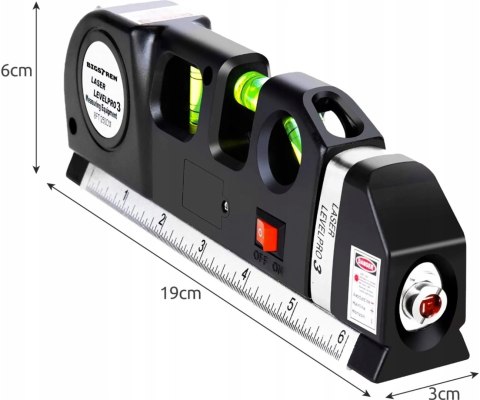 POZIOMICA LASEROWA + MIARA ZWIJANA BIGSTREN-21747 BIGSTREN