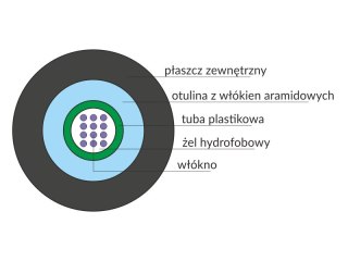 Kabel światłowodowy OS2 uniwersalny ZW-NOTKtsdD / U-DQ(ZN)BH - SM 24J 9/125 LSOH ALANTEC