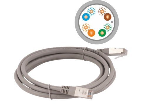 Patch-cord F/UTP kat.5e PVC 3.0m szary ALANTEC Patch-cord F/UTP kat.5e PVC 3.0m szary ALANTEC