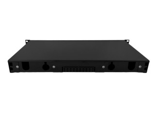 Przełącznica światłowodowa teleskopowa 12xSC duplex / 12xLC quad 19" 1U z akcesoriami montażowymi (dławiki, opaski) ALANTEC