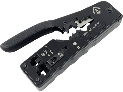 Zaciskarka 8P/6P/4P (RJ45/RJ12/RJ11) do wtyków przelotowych typu EZ oraz na gruby drut ALANTEC Zaciskarka 8P/6P/4P (RJ45/RJ12/RJ11) do wtyków przelotowych typu EZ oraz na gruby drut ALANTEC