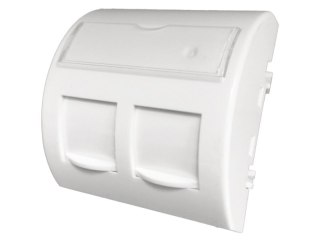 Adapter 45x45 2xRJ45 z klapkami przeciwkurzowymi (wypukły zaokrąglony) ALANTEC