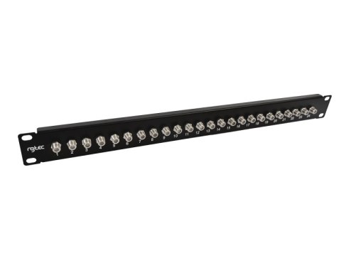Panel krosowy z gniazdami typu F, wyposażony, 1U, 24 porty, 19" ALANTEC Panel krosowy z gniazdami typu F, wyposażony, 1U, 24 porty, 19" ALANTEC