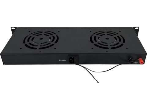 Panel wentylacyjny 19" 1U, 2 wentylatory, cyfrowy, kolor czarny ALANTEC Panel wentylacyjny 19" 1U, 2 wentylatory, cyfrowy, kolor czarny ALANTEC
