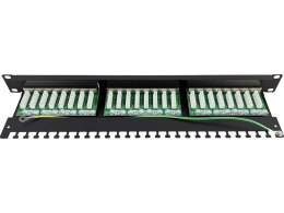 Patch panel 1U/19 cali STP ekranowany 24 porty kat. 6 złącza LSA półka montażowa Q-LANTEC