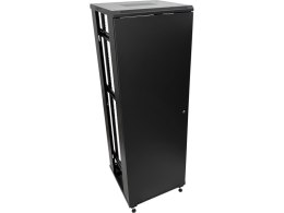 Szafa 36U 600x800, drzwi przednie szklane, osłona tylna metalowa pełna, zamek, 4 belki nośne, 4 regulowane stopki, do samodzieln