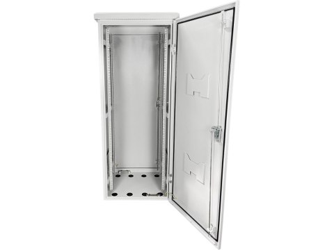 Zewnętrzna szafka rack IP55, stojąca 19" 42U 600x600, 4 belki nośne, 4 przepusty kablowe, kolor szary ALANTEC Zewnętrzna szafka rack IP55, stojąca 19" 42U 600x600, 4 belki nośne, 4 przepusty kablowe, kolor szary ALANTEC