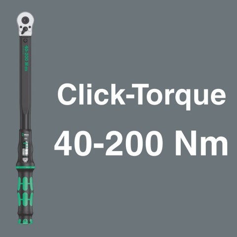 KLUCZ DYNAMOMETRYCZNY CLICK-TORQUE E C 3 SET 2, 40-200NM WERA KLUCZ DYNAMOMETRYCZNY CLICK-TORQUE E C 3 SET 2, 40-200NM WERA