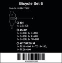 ZESTAW WKRĘTAKÓW T HEX I TORX BICYCLE SET 6, 10 CZĘŚĆ WERA