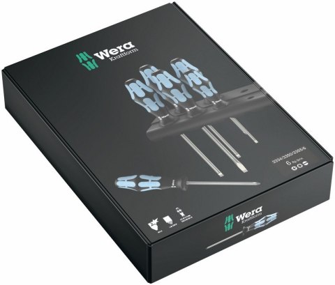 ZESTAW WKRĘTAKÓW ZE STALI NIERDZEWNEJ + WIESZAK, 6CZ WERA ZESTAW WKRĘTAKÓW ZE STALI NIERDZEWNEJ + WIESZAK, 6CZ WERA