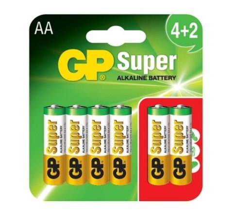 BATERIA SUPER ALKALINE AA LR6 1.5V 6 SZTUK GP BATTERY BATERIA SUPER ALKALINE AA LR6 1.5V 6 SZTUK GP BATTERY