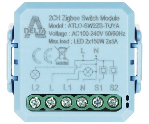 INTELIGENTNY PRZEŁĄCZNIK ATLO-SW2ZB-TUYA ZigBee, Tuya Smart INTELIGENTNY PRZEŁĄCZNIK ATLO-SW2ZB-TUYA ZigBee, Tuya Smart