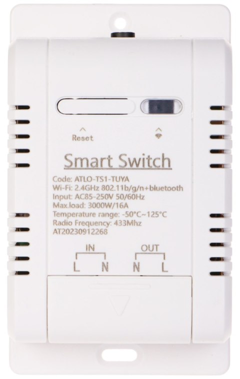 INTELIGENTNY PRZEŁĄCZNIK Z POMIAREM TEMPERATURY ATLO-TS1-TUYA Wi-Fi, Tuya Smart