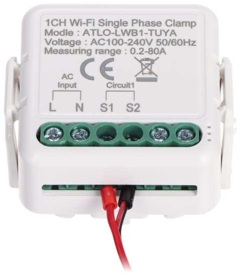 MONITOR ENERGII ELEKTRYCZNEJ ATLO-LWB1-TUYA JEDNOFAZOWY MONITOR ENERGII ELEKTRYCZNEJ ATLO-LWB1-TUYA JEDNOFAZOWY