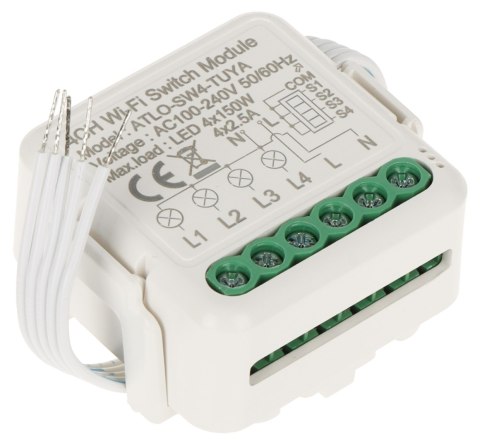 POCZWÓRNY INTELIGENTNY STEROWNIK OŚWIETLENIA LED ATLO-SW4-TUYA Wi-Fi, Tuya Smart POCZWÓRNY INTELIGENTNY STEROWNIK OŚWIETLENIA LED ATLO-SW4-TUYA Wi-Fi, Tuya Smart