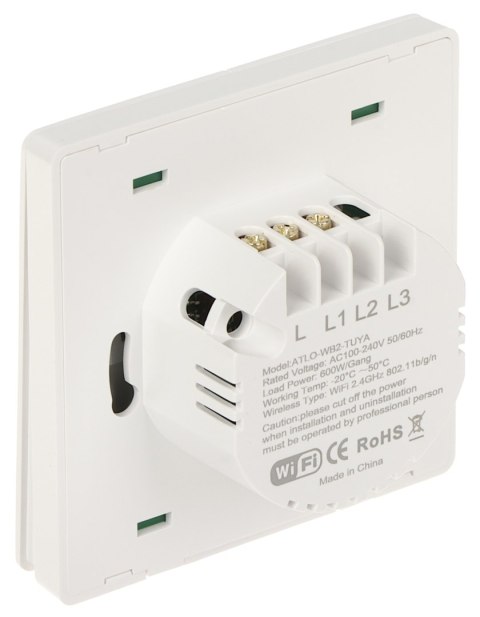 PODWÓJNY INTELIGENTNY PRZEŁĄCZNIK ŚWIATŁA ATLO-WB2/K-TUYA Wi-Fi, Tuya Smart PODWÓJNY INTELIGENTNY PRZEŁĄCZNIK ŚWIATŁA ATLO-WB2/K-TUYA Wi-Fi, Tuya Smart