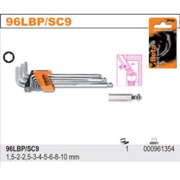KOMPLET KLUCZY TRZPIENIOWYCH HEX 9 SZTUK 1.5-10MM BETA