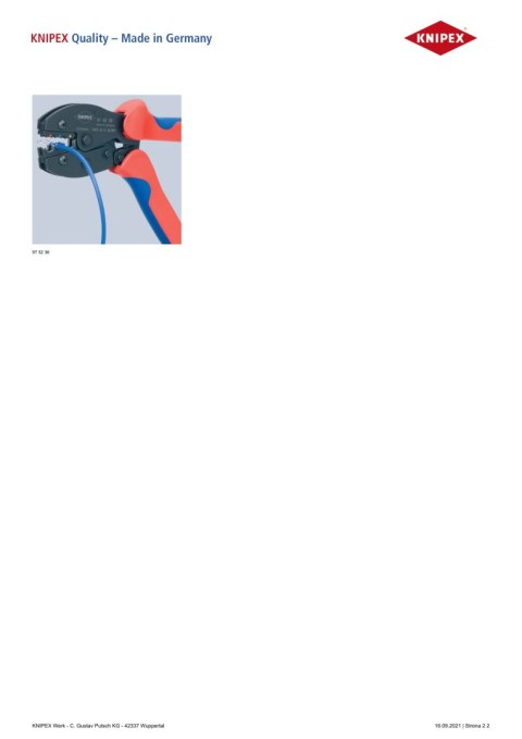 SZCZYPCE PRECIFORCE DO ZGNIATANIA 0,5 - 6,0 MM2 KNIPEX SZCZYPCE PRECIFORCE DO ZGNIATANIA 0,5 - 6,0 MM2 KNIPEX