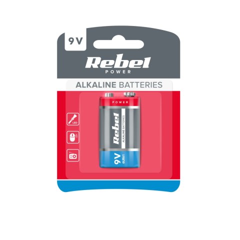 Baterie alkaliczne REBEL 9V 6LR61 Baterie alkaliczne REBEL 9V 6LR61