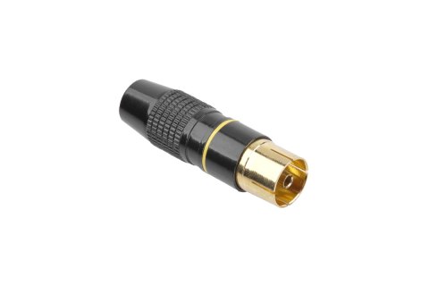 Gniazdo antenowe TV na kabel metalowe czarne Gniazdo antenowe TV na kabel metalowe czarne