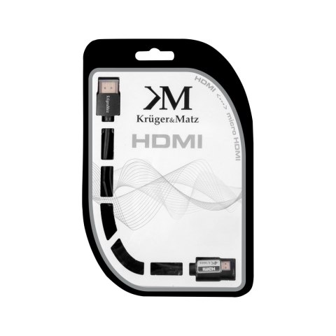 Kabel HDMI - micro HDMI wtyk-wtyk (A-D) 3.0m Kruger&Matz Kabel HDMI - micro HDMI wtyk-wtyk (A-D) 3.0m Kruger&Matz