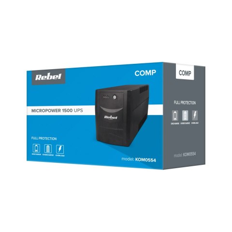 Zasilacz awaryjny UPS REBEL model Micropower 1500 (offline, 1500 VA / 900 W, 230 V, 50 Hz) Zasilacz awaryjny UPS REBEL model Micropower 1500 (offline, 1500 VA / 900 W, 230 V, 50 Hz)