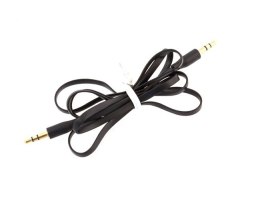 AK292A Kabel płaski jack 3,5mm 1m czarny