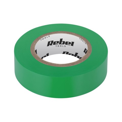 Taśma izolacyjna klejąca REBEL (0,13 mm x 19 mm x 10 yd) zielona Taśma izolacyjna klejąca REBEL (0,13 mm x 19 mm x 10 yd) zielona