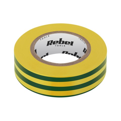 Taśma izolacyjna klejąca REBEL (0,13 mm x 19 mm x 10 yd) żółto-zielona Taśma izolacyjna klejąca REBEL (0,13 mm x 19 mm x 10 yd) żółto-zielona