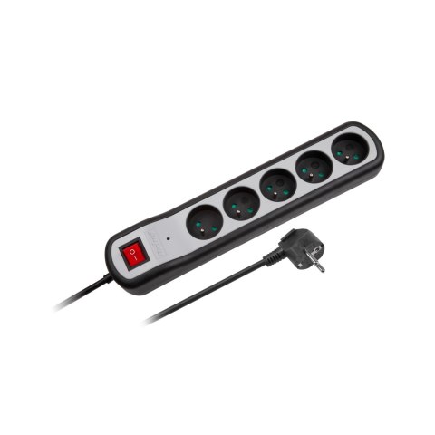 Listwa zasilająca Rebel 5 gniazd z przełącznikiem (1,5m, 3x1,5mm) Listwa zasilająca Rebel 5 gniazd z przełącznikiem (1,5m, 3x1,5mm)