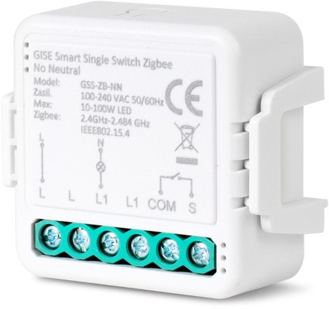 GISE Smart Pojedynczy moduł przekaźnikowy (bez N) Zigbee | Tuya | GSS-ZB-NN GISE Smart Pojedynczy moduł przekaźnikowy (bez N) Zigbee | Tuya | GSS-ZB-NN