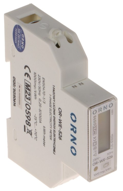 LICZNIK ENERGII ELEKTRYCZNEJ OR-WE-526 JEDNOFAZOWY ORNO LICZNIK ENERGII ELEKTRYCZNEJ OR-WE-526 JEDNOFAZOWY ORNO