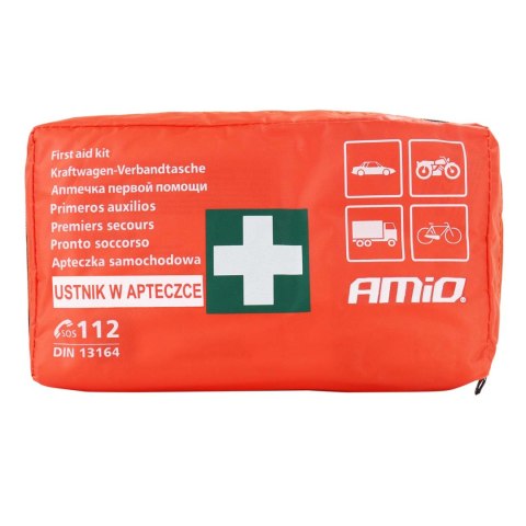Apteczka samochodowa pierwszej pomocy z ustnikiem din 13164 amio-01691 Apteczka samochodowa pierwszej pomocy z ustnikiem din 13164 amio-01691