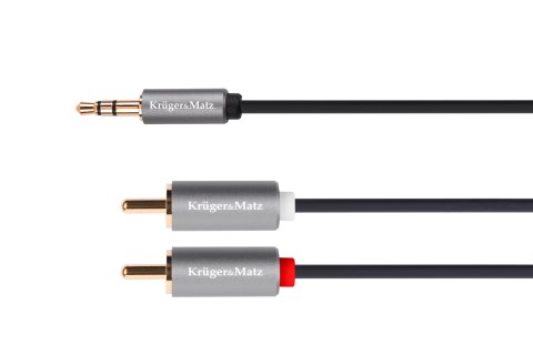 Kabel jack 3.5 wtyk stereo - 2RCA 5m Kruger&Matz Basic Kabel jack 3.5 wtyk stereo - 2RCA 5m Kruger&Matz Basic