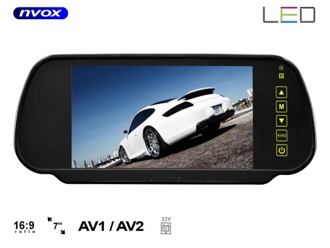 Monitor LCD 7cali w lusterku wstecznym 12V 24V... (NVOX NW701M) Monitor LCD 7cali w lusterku wstecznym 12V 24V... (NVOX NW701M)
