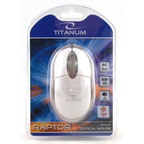 TM102W Mysz przewodowa 3D optyczna USB Raptor biała Titanum TM102W Mysz przewodowa 3D optyczna USB Raptor biała Titanum
