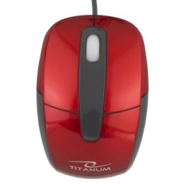 TM108R Mysz przewodowa 3D optyczna USB Barracuda czerwona Titanum