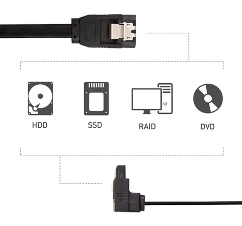 AK121D Kabel kątowy sata iii 40 cm AK121D Kabel kątowy sata iii 40 cm