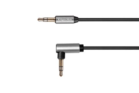 Kabel jack 3.5 kątowy - jack 3.5 prosty sprężynka Kruger&Matz Basic Kabel jack 3.5 kątowy - jack 3.5 prosty sprężynka Kruger&Matz Basic